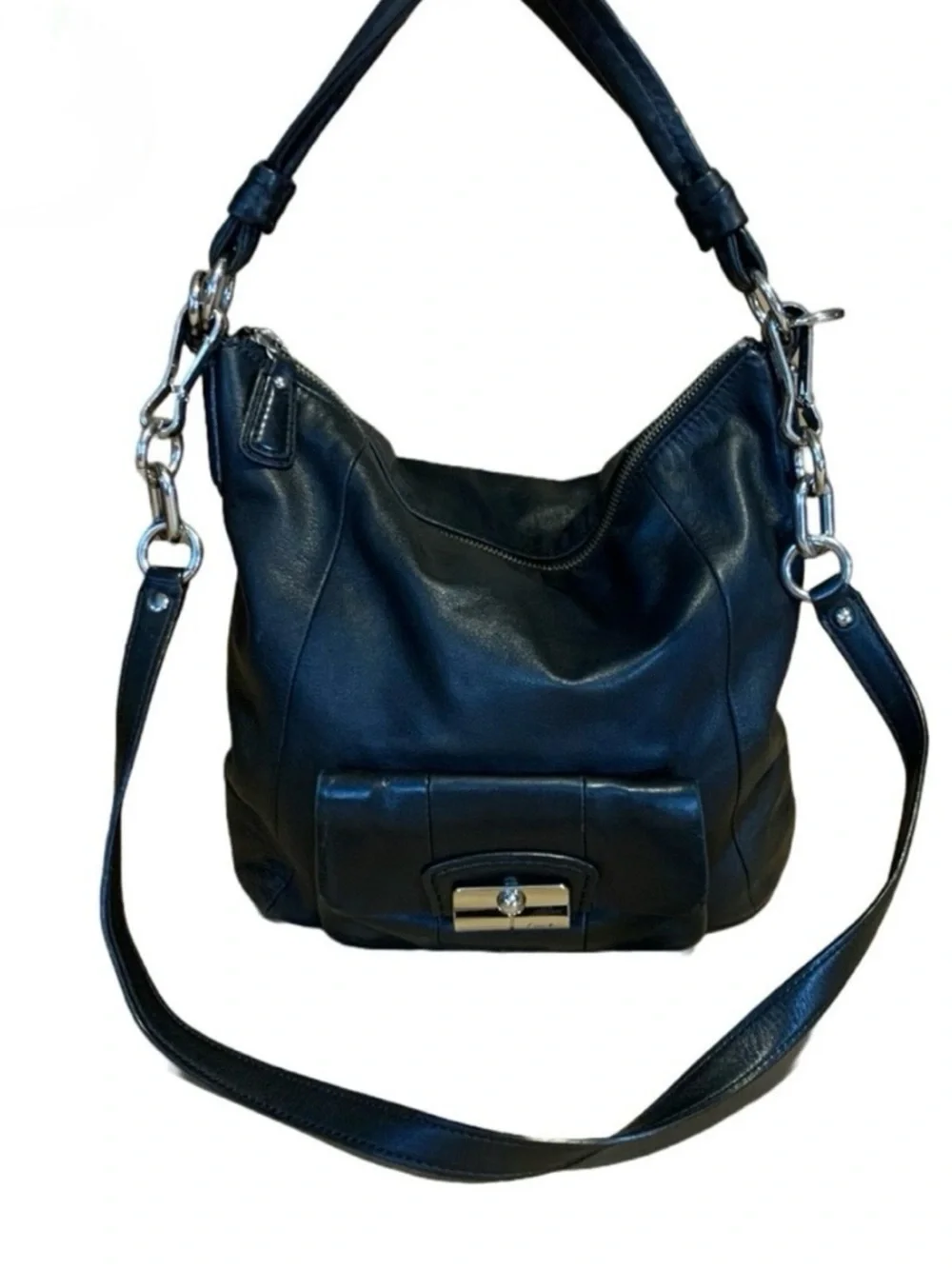 COACH “KRISTIN” BLACK LEATHER 14783 SHOULDER BAG